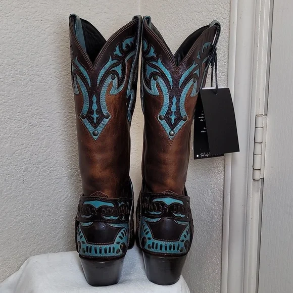 Black Star Women's Chocolate &Teal Boots